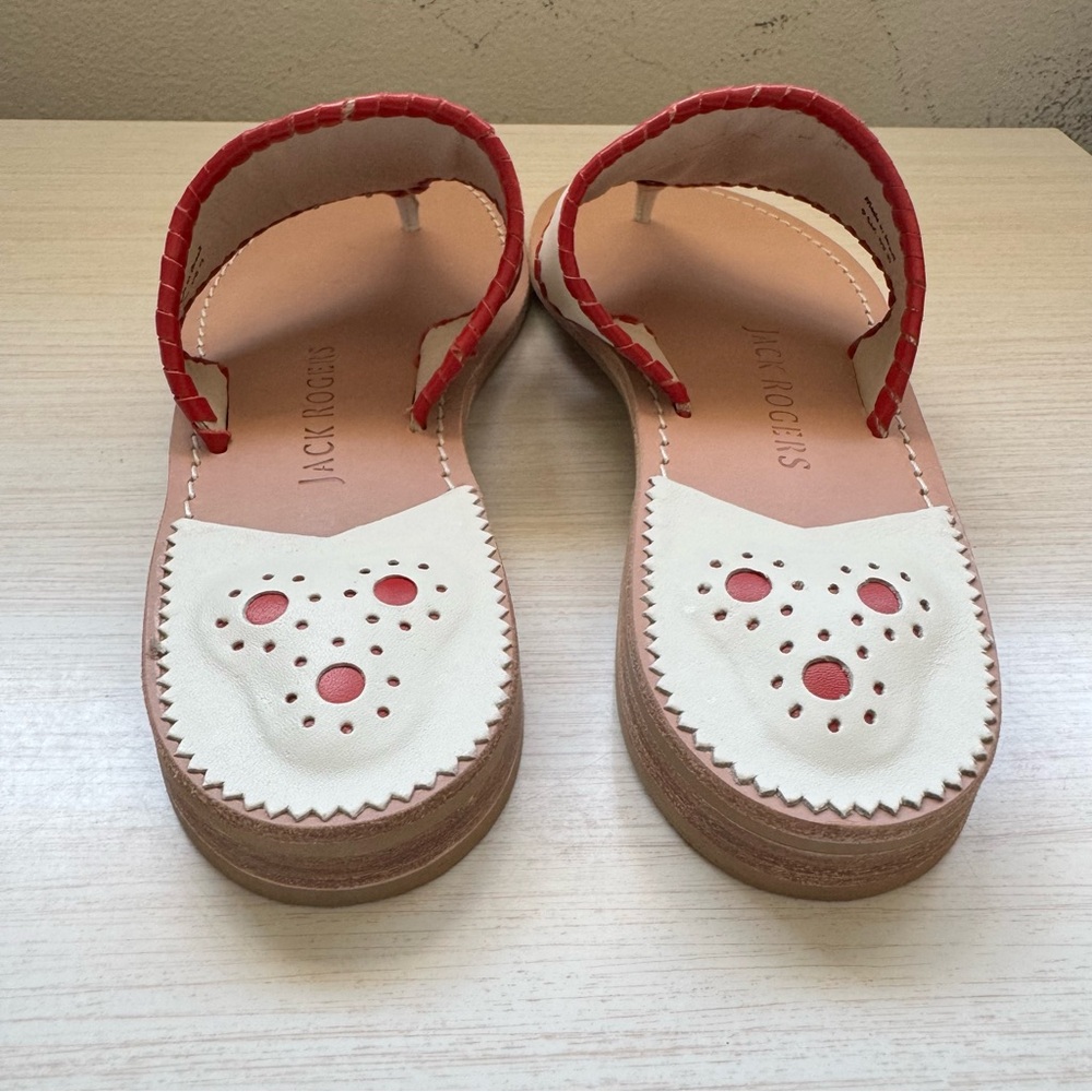 Jack Rogers size 9.5 Red and White Embroidered Sandals NWOB - Picture 6 of 6